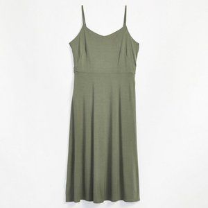 LOFT Smocked Back Strappy Midi Dress
